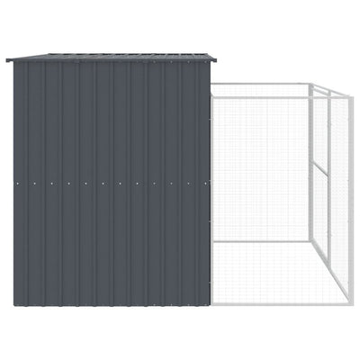 Dog House with Run Anthracite 84.3"x99.6"x71.3 house view