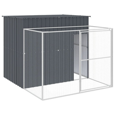 Dog House with Run Anthracite 84.3"x99.6"x71.3 end view