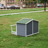 Wooden Outdoor and Indoor Dog House back of gray house