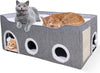 Cat Houses for Indoor Cats-Large Collapsible Large Cat Bed with Fluff Ball and 2 Caves, Cat Hideout with Canopy, Semi-Enclosed Cat Bed Cat House Covered Cat Bed for Multi Small Pet Large Kitty - 1 of 6