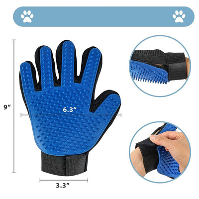 1pair Pet Grooming Glove Gentle Hair Remover Brush.