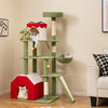 61 Inches Cute Christmas Cat Tree with Sisal Scratching Posts and 2 Condos - 2 of 10