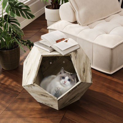 25.98'' Shaped Modern Pet Furniture Cat Kennel Side Table MDF Multi-Purpose Furniture - 6 of 32