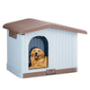 34 inch Large Plastic Dog House with Liftable Roof View with dog