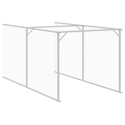 Dog House with Run Anthracite 43.3"x159.4"x43.3" Galvanized Steel Partial view