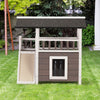 2-Tier Outdoor Woode  Dog House, in yard