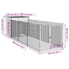 Dog House with Run Anthracite 43.3"x159.4"x43.3" Galvanized Steel dimensions