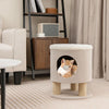 3-in-1 Cat Condo Stool Kitty Bed with Scratching Posts and Plush Ball Toy