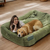 Extra Large Dog Bed, Human Dog Bed for Adult Instead of Foldable Air Mattress, 72"x48"x10" Washable Floor Beds Large Sized Dog Gifts with Handle, Blanket and 4 Storage Pockets, Army Green - 1 of 5