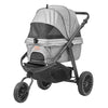 VEVOR Pet Stroller, 3 PU Wheels Dog Stroller Rotate with Brakes, 75 lbs Weight Capacity, Puppy Stroller with Pet Pad, Storage Basket and External Cup Holder, for Small to Medium Sized Dogs, Grey - 7 of 7