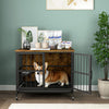 furniture dog crate with dog