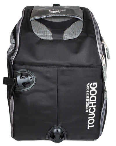 Touchdog Wuffle Duffle Wheeled Backpack Pet Carrier - Black - 5 of 8