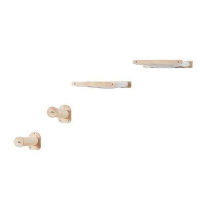 VEVOR Wall Mounted Cat Shelves with 2 Jumping Posts & 2 Hammocks up to 40 lbs. - 10 of 11