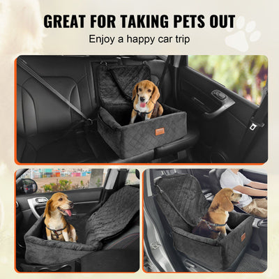 VEVOR Dog Booster Car Seat Pet Car Seat for Small Medium Dog up to 40 lbs. Black - 6 of 8