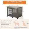 Furniture dog crate sliding iron door dog crate with mat. (Grey,43.7''W x 30''D x 33.7''H) - 13 of 19