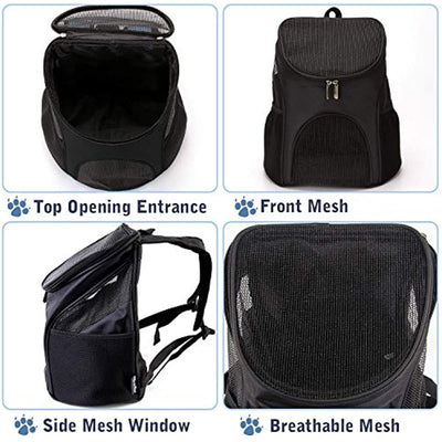 Dog Carrier Backpack Breathable for Small Pets/Cats/Puppies; Pet Carrier Bag with Mesh Ventilation; Safety Features and Cushion Back Support; for Traveling; Hiking; Camping; Walking & Outdoor - 3 of 10