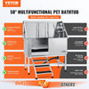 VEVOR 50" Pet Dog Bathing Station w/Stairs, Professional Stainless Steel Dog Grooming Tub Left - 2 of 7