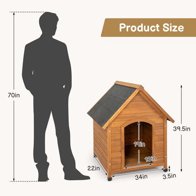 Outdoor Dog House, Waterproof Puppy Shelter Indoor Doghouse with Elevated Floor dimensions