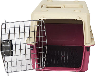 Plastic Cat & Dog Carrier Cage with Chrome Door Portable Pet Box Airline Approved, Medium, Blue/Red - 10 of 11