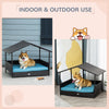 Wicker Dog House Elevated Raised Rattan Bed out or indoors