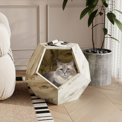 25.98'' Shaped Modern Pet Furniture Cat Kennel Side Table MDF Multi-Purpose Furniture - 1 of 32