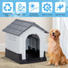 33 inch Large Plastic Dog House, Indoor Outdoor Doghouse Pet House with Air Vents and Elevated Floor, Insulated Water Resistant Puppy Shelter Kennel, Gray & White -4 of 13