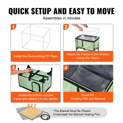 VEVOR Elevated Heated Cat House Cuboid Kitty Shelter with Heated Pad Green (M) - 7 of 7