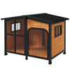 PawHut Outside Cabin-Style Wooden Dog House good ventilation