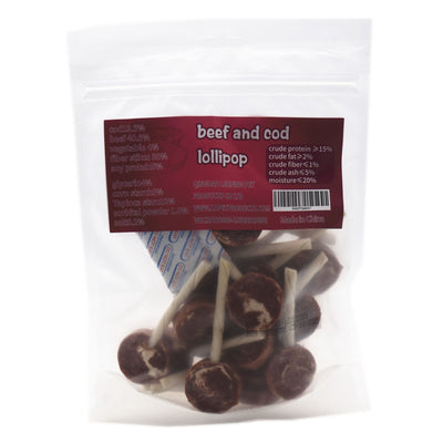 Cod And Beef Lollipop Dog Food, Pet Treats Cod And Beef Pet Food ,Organic Pet Snacks Dog Chews Deodorizing Clean Teeth, Dog Training Snacks, 8oz2 of 4