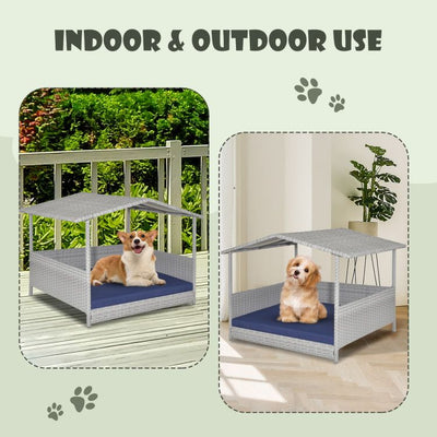 Wicker Dog House with Waterproof Roofindoor or outdoor use