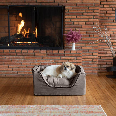 lifestyle-snoozer-pet-products-luxury-square-dog-bed-microsuede-buckskin-large-anthracite1 of 10
