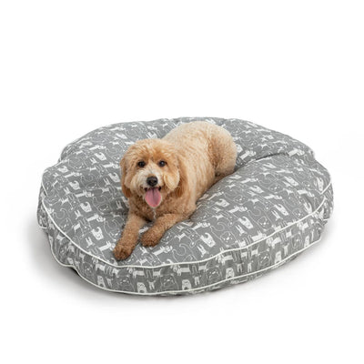 Pool & Patio - 35in Round - Medium - Pedigree Storm/White Cord with dog