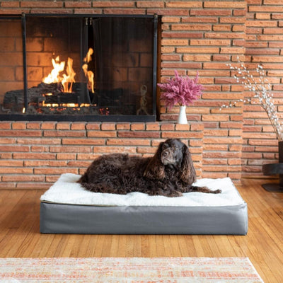 snoozer-pet-products-super-orthopedic-lounge-dog-bed-cream-sherpa-gun-metal_843b038d-b4fa-4a64-942d-0b670befa8b21 of 8