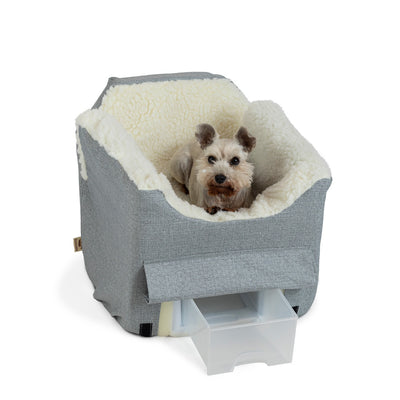 studio-snoozer-pet-products-lookout-ii-dog-car-seat-storage-tray-stone-diamond-small1 of 7